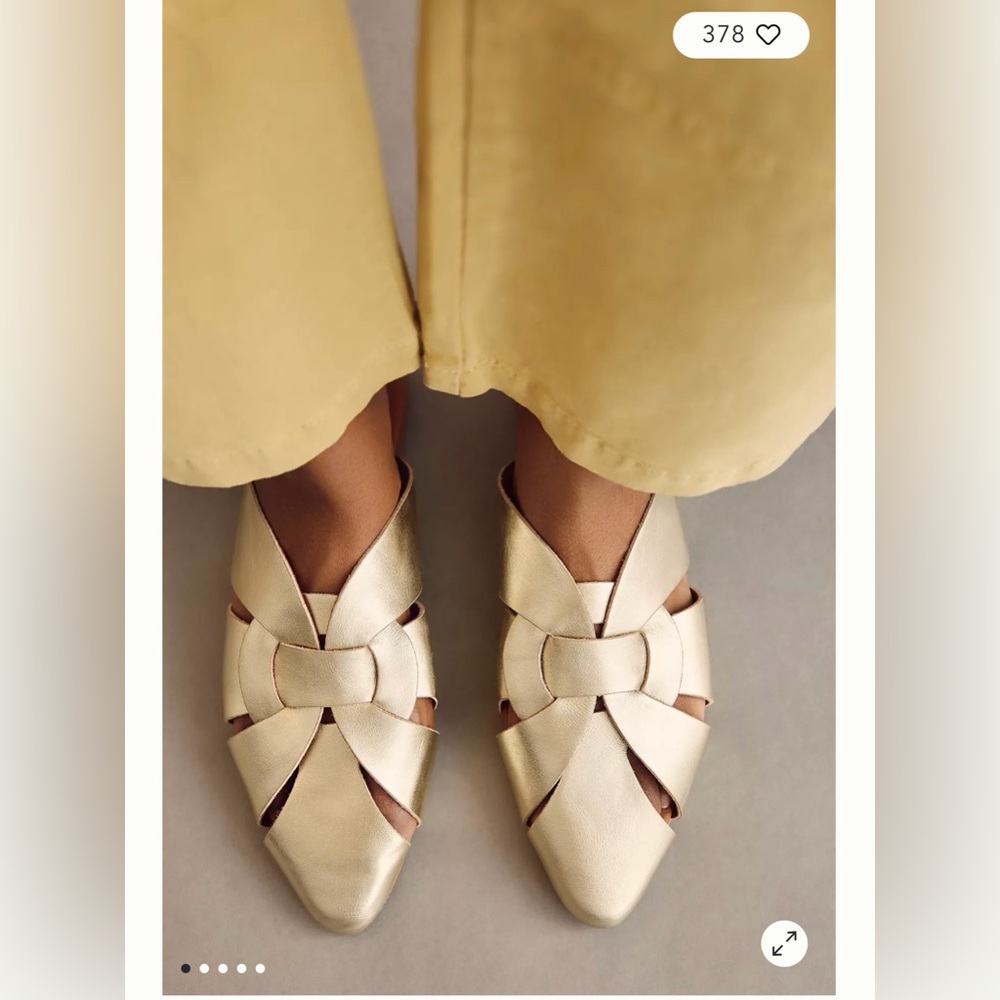 Anthropologie Pilcro Twisted Leather Slides Size 38